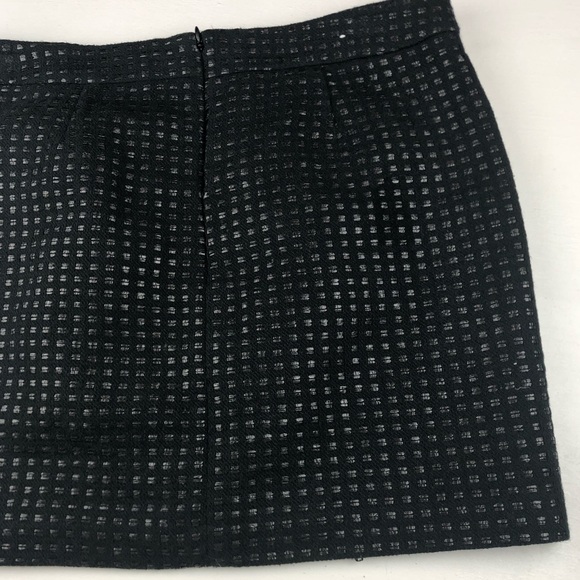 Gap Black Mini Skirt Cotton Blend Textured Faux Leather Size 6 - Picture 7 of 13